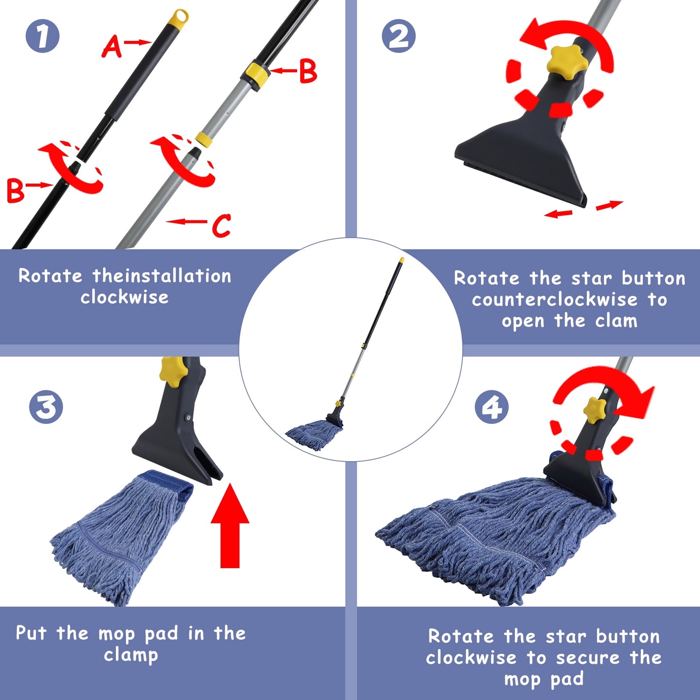 Universal Cotton Mop Head – High Absorbency & Durable Fiber Blend