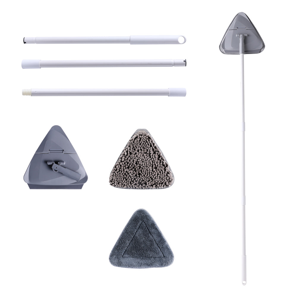 360° Triangular Mop – Adjustable Handle & Ultra-Absorbent Microfiber Pad