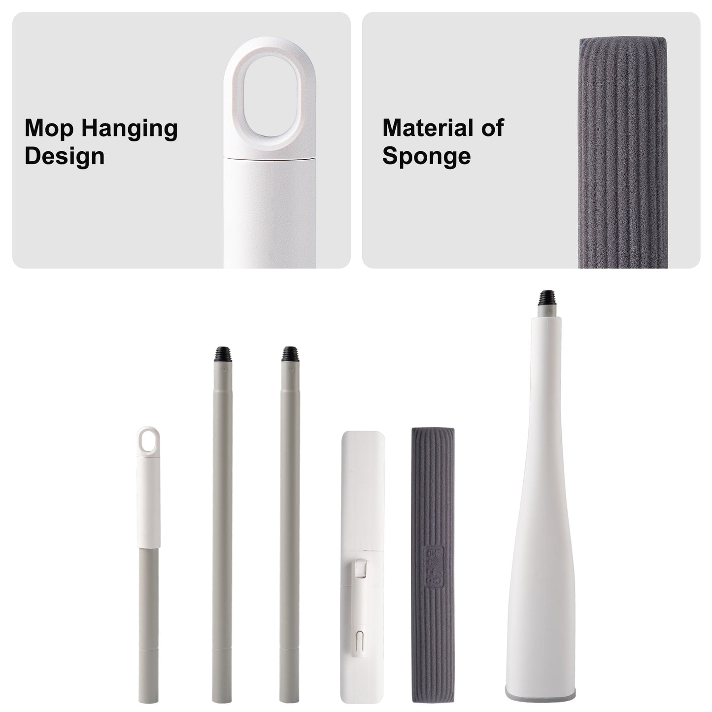 360° Sponge Mop – Built-In Wringer & Super Absorbent Head