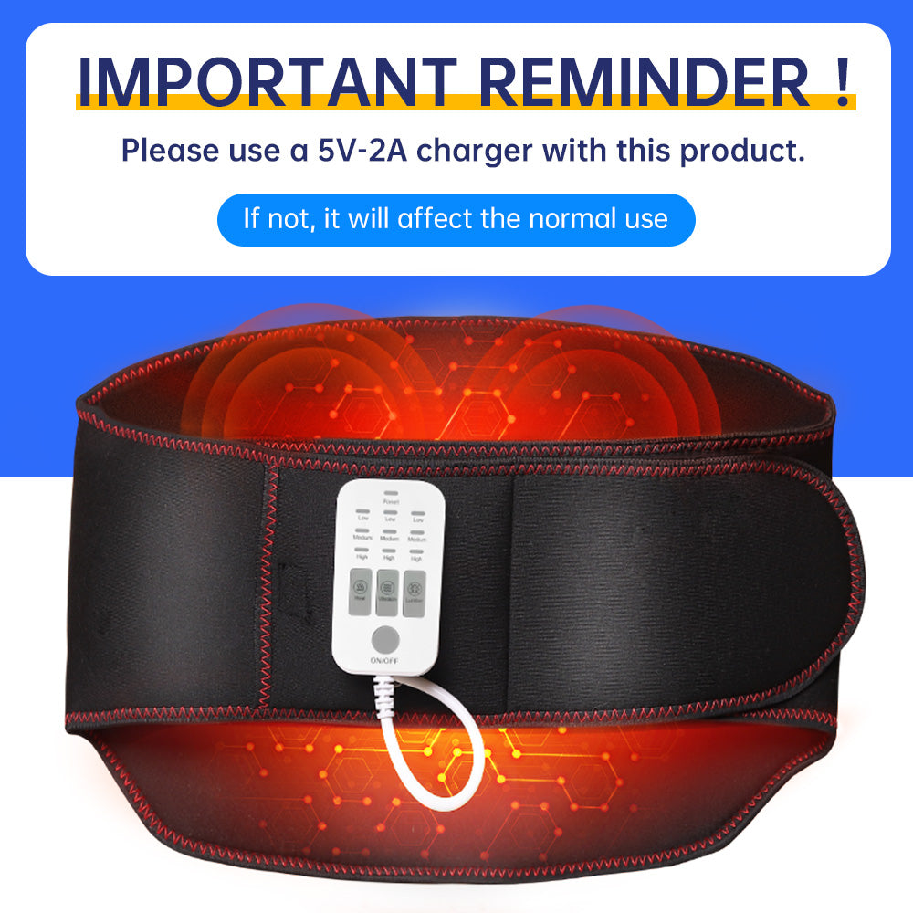 Heated Air Compression Waist Massager with Vibration & Adjustable Settings