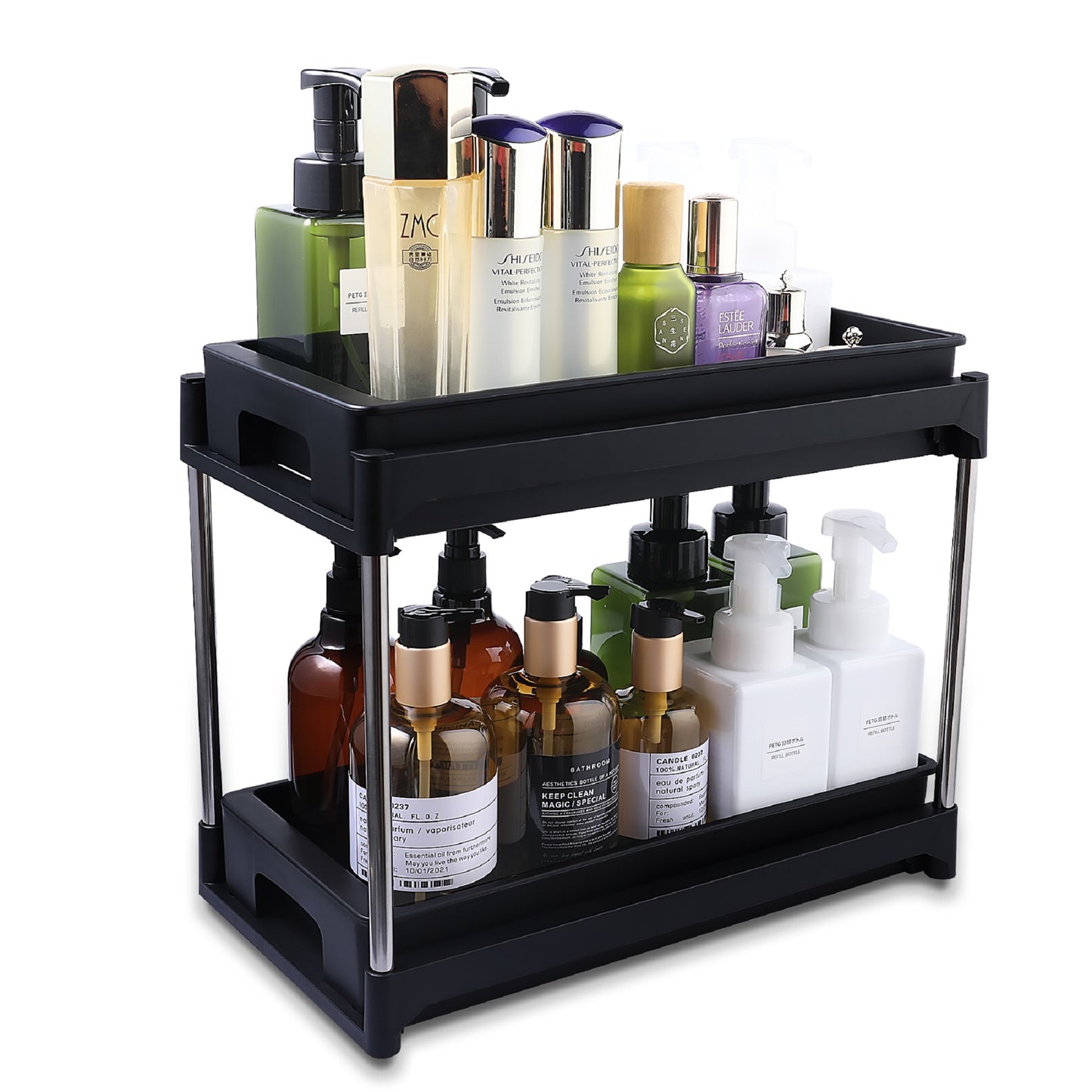 Double-Drawer Storage Rack – Easy 30s Installation & Multi-Purpose Design