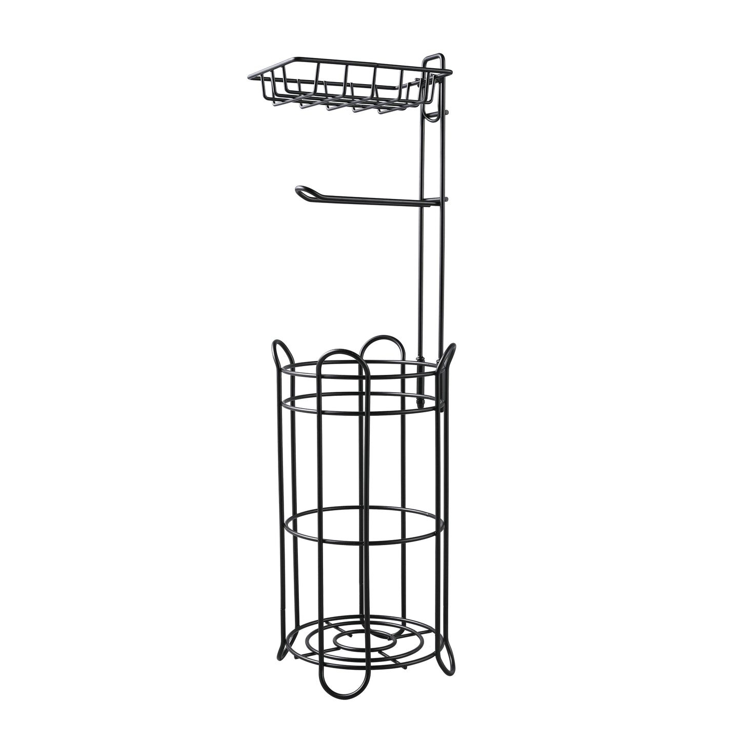 Freestanding Toilet Paper Holder – Easy Assembly with Magazine Storage