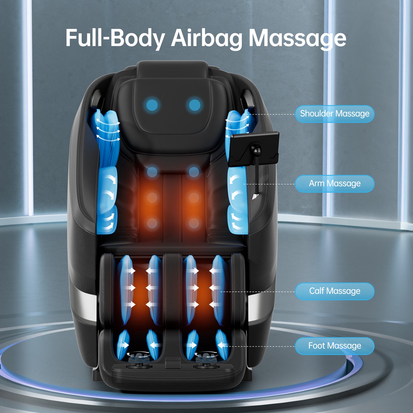 Advanced Full-Body Massage Chair with Customizable Settings, Heat & Bluetooth Music MC-612