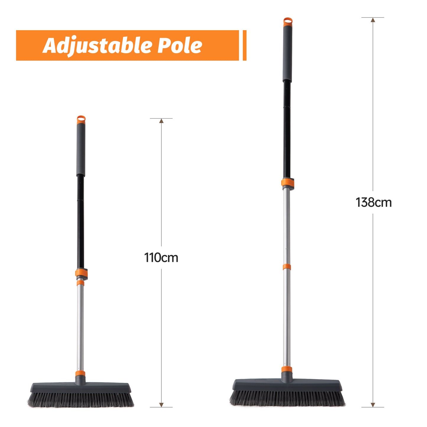 Floor Cleaning Brush – Soft & Stiff Bristles with Rubber Roller for Multi-Surface Cleaning