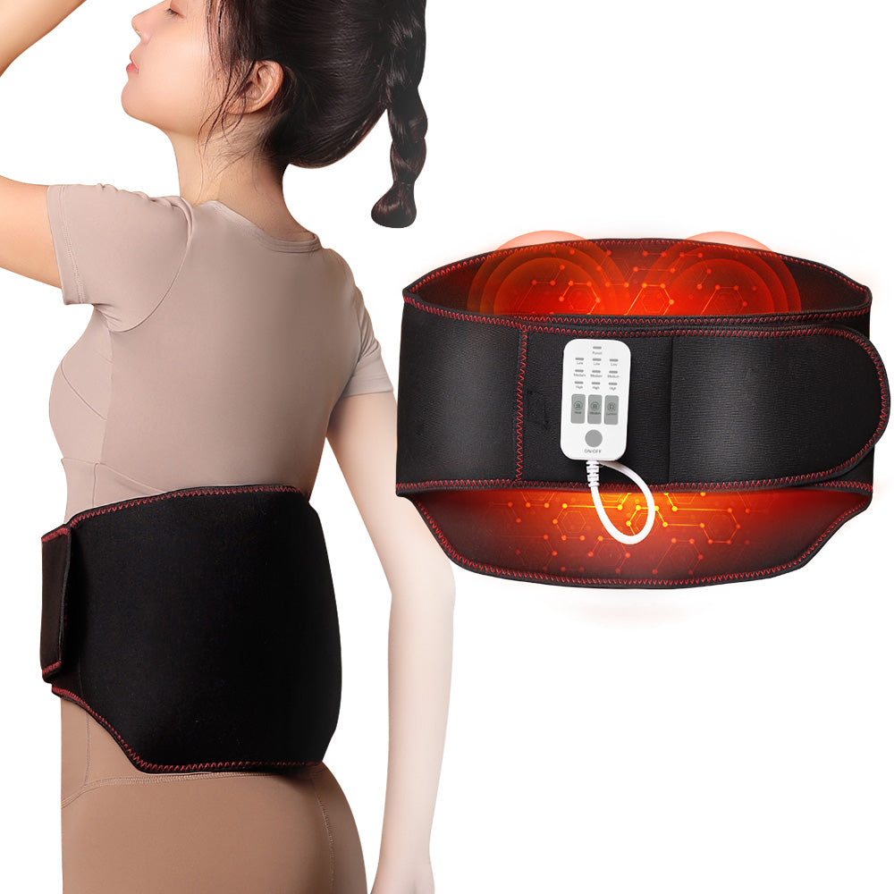 Heated Air Compression Waist Massager with Vibration & Adjustable Settings