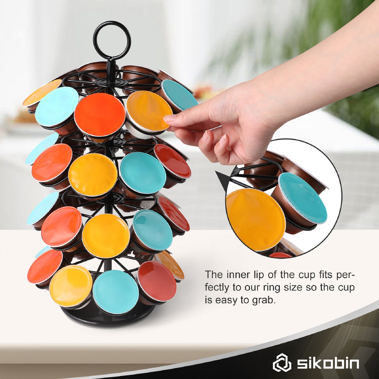 360° Rotating Coffee Bean Rack – Space-Saving, Durable & Easy Access Design