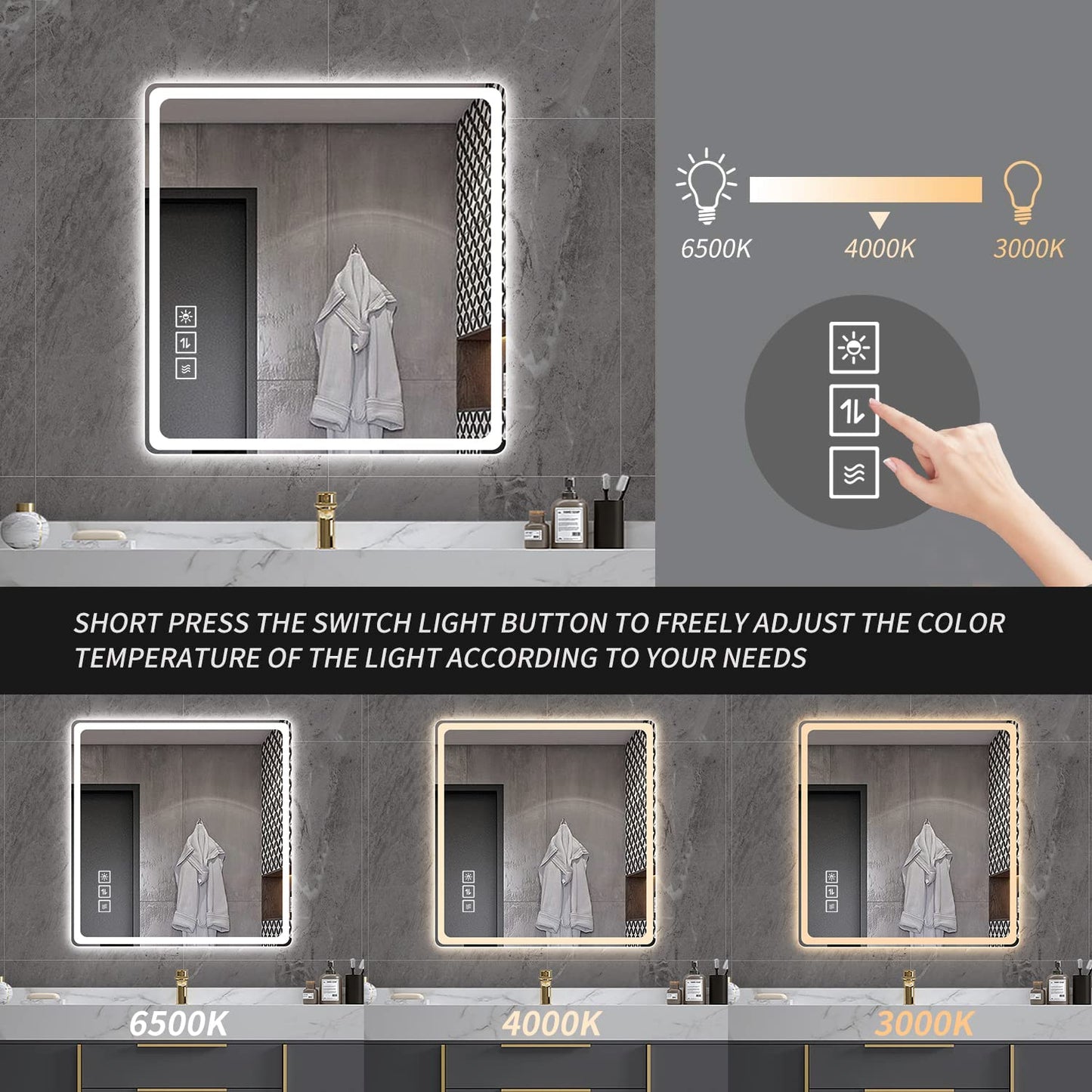 Versatile Suspension Mirror with 3-Color Dimming & Heat Rear Window LY-23