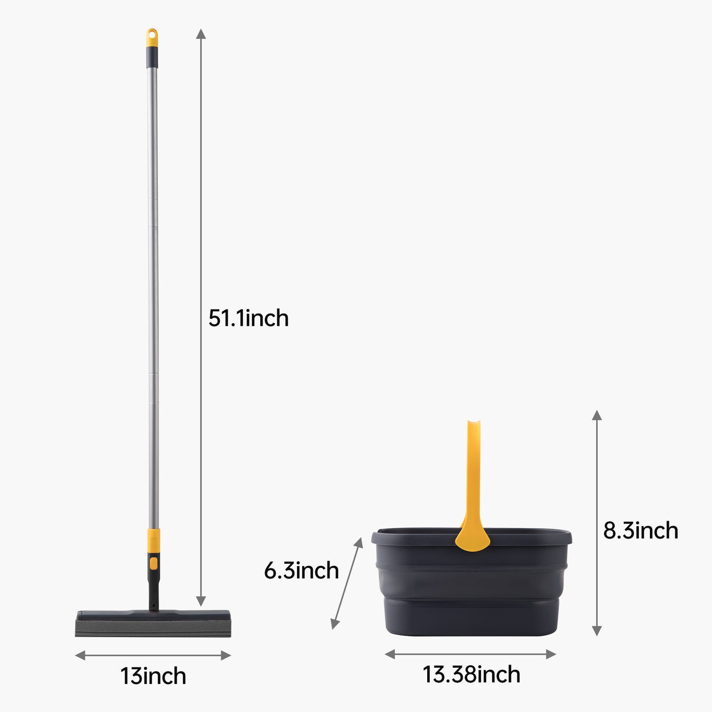 Collapsible Mop & Bucket Set – Space-Saving Design with Easy Squeeze Function