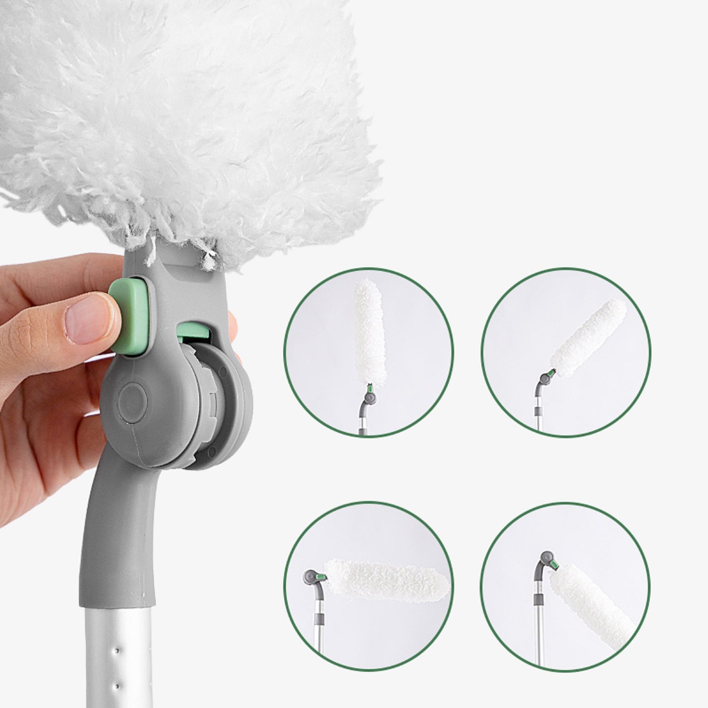 Retractable Dusting Wand – Extendable Pole & 180° Bendable Heads for Hard-to-Reach Areas