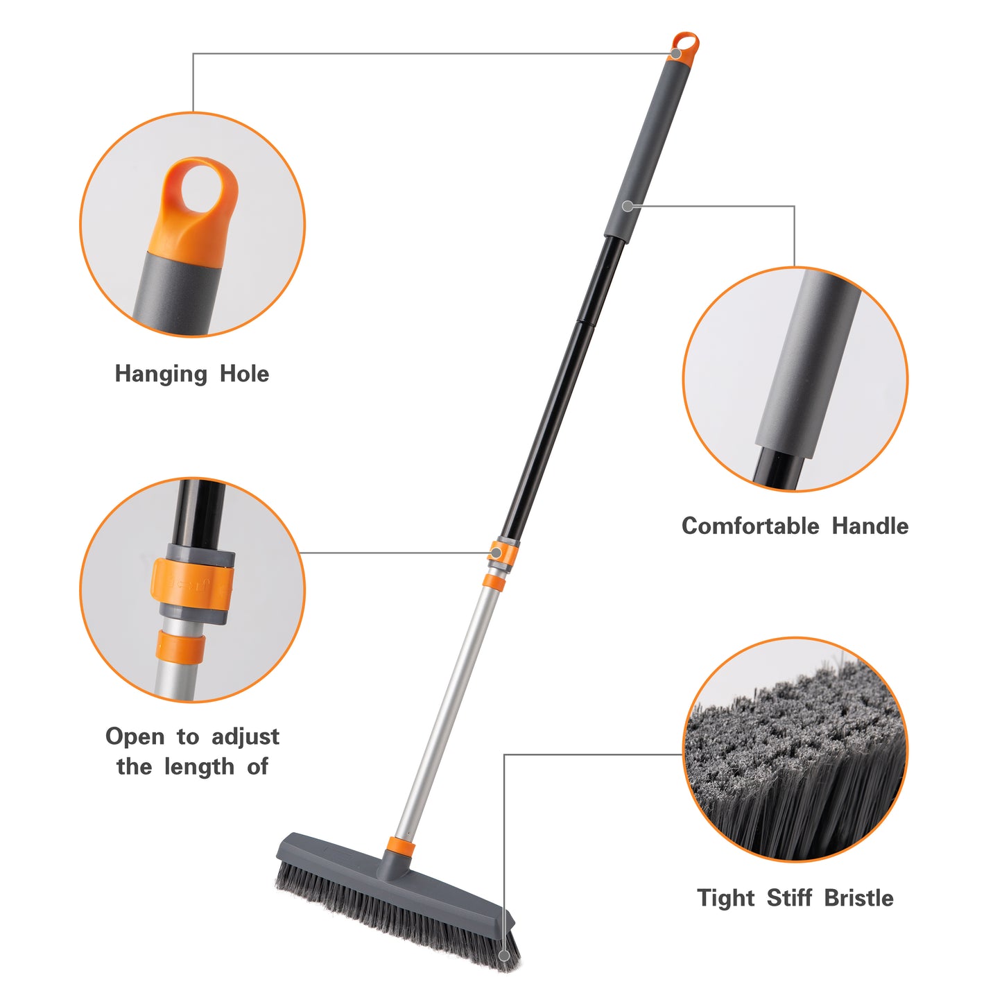 Floor Cleaning Brush – Soft & Stiff Bristles with Rubber Roller for Multi-Surface Cleaning