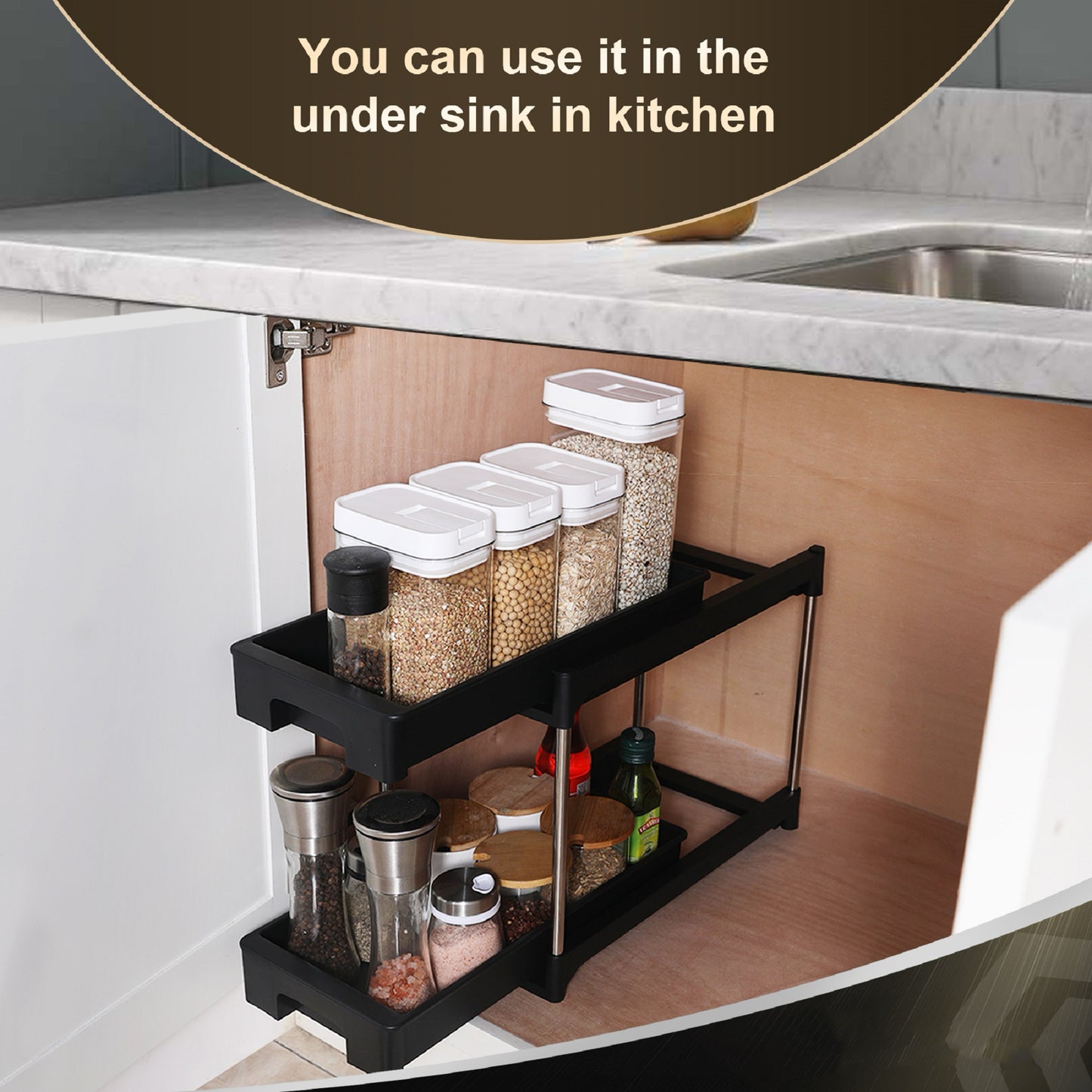 Double-Drawer Storage Rack – Easy 30s Installation & Multi-Purpose Design