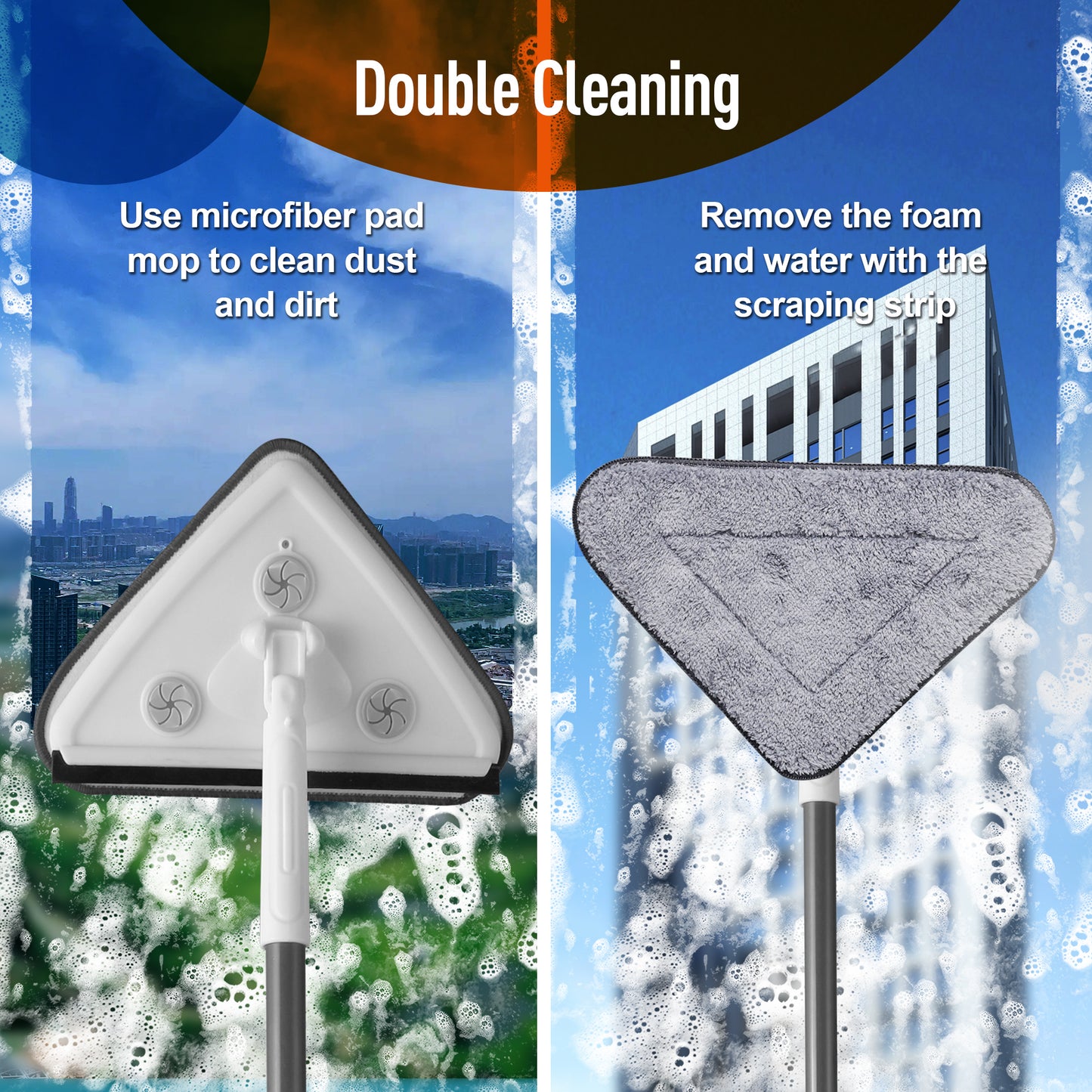 360° Rotating Mop – Adjustable Handle & Microfiber/Disposable Pad for Floors & Walls