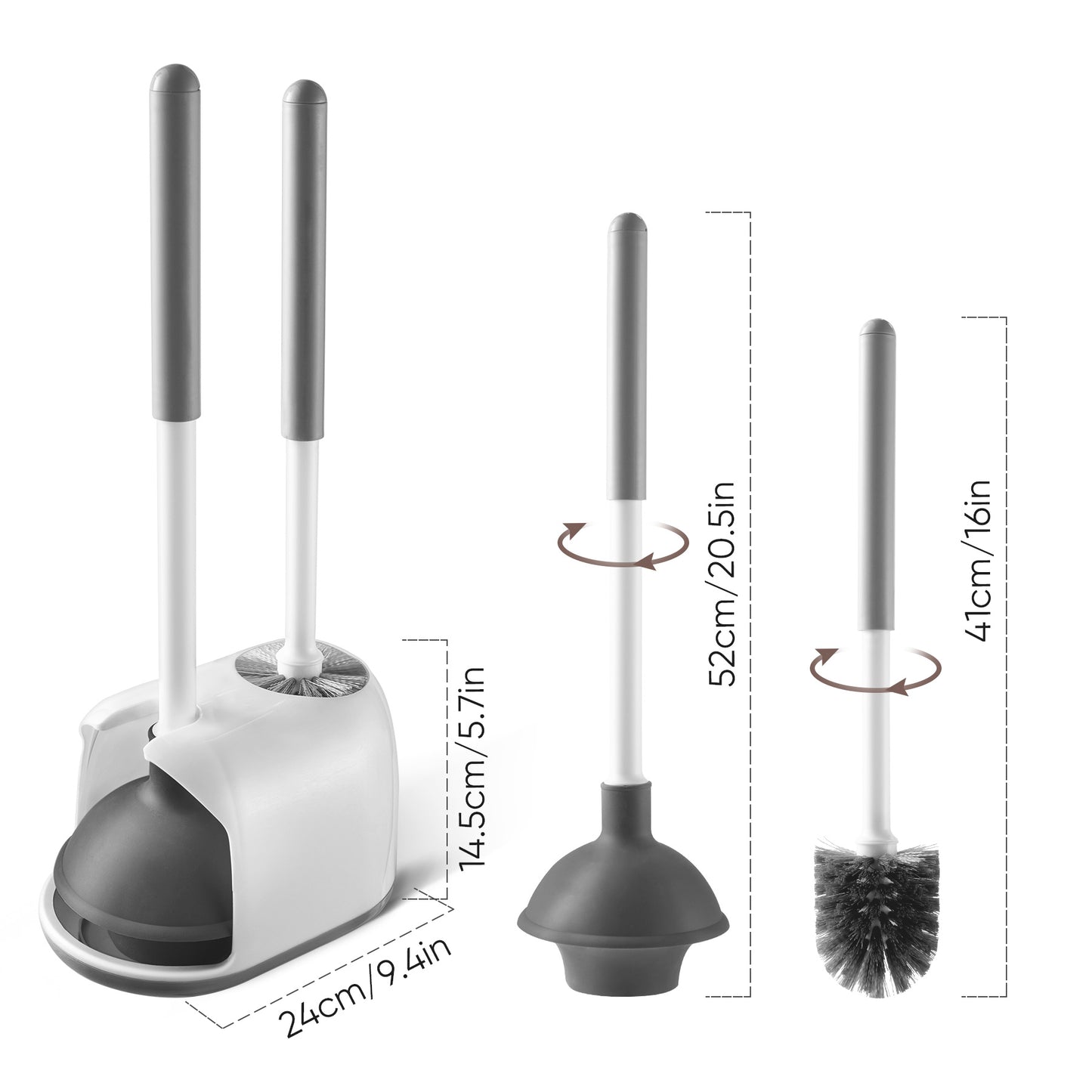 2-in-1 Toilet Brush & Plunger Set – Deep Cleaning with Scratch-Free Design