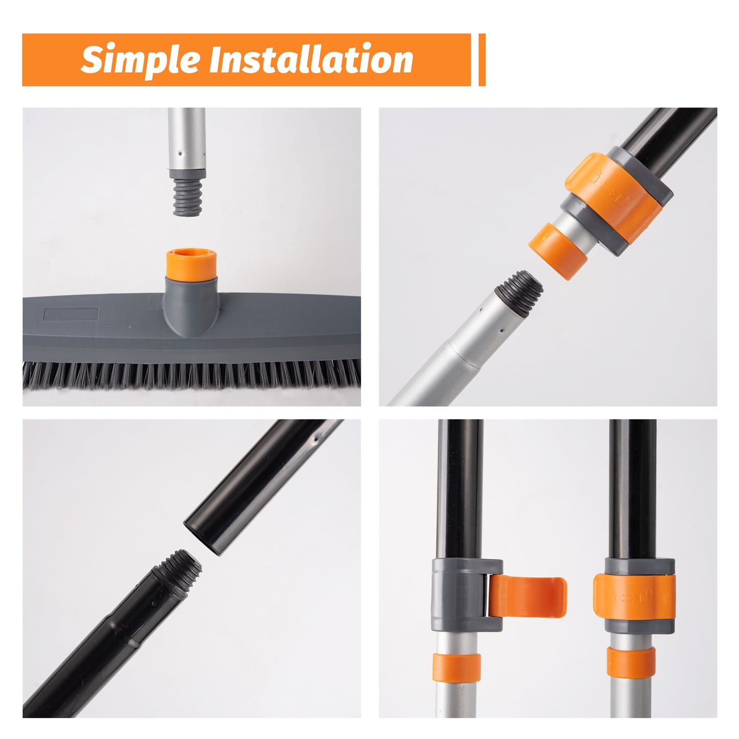 Floor Cleaning Brush – Soft & Stiff Bristles with Rubber Roller for Multi-Surface Cleaning
