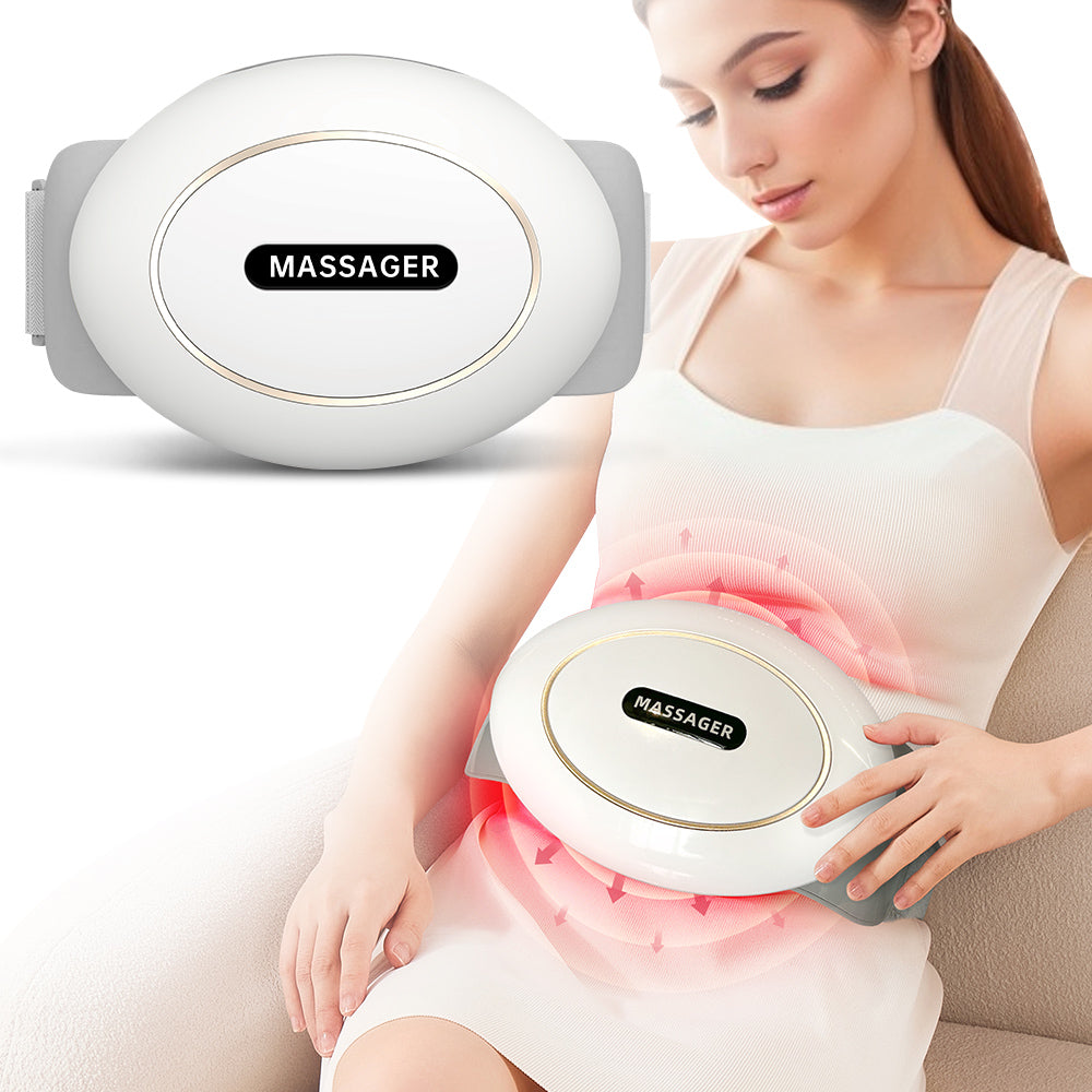 Wireless Heated Abdominal Massager with 3D Kneading & Adjustable Intensity