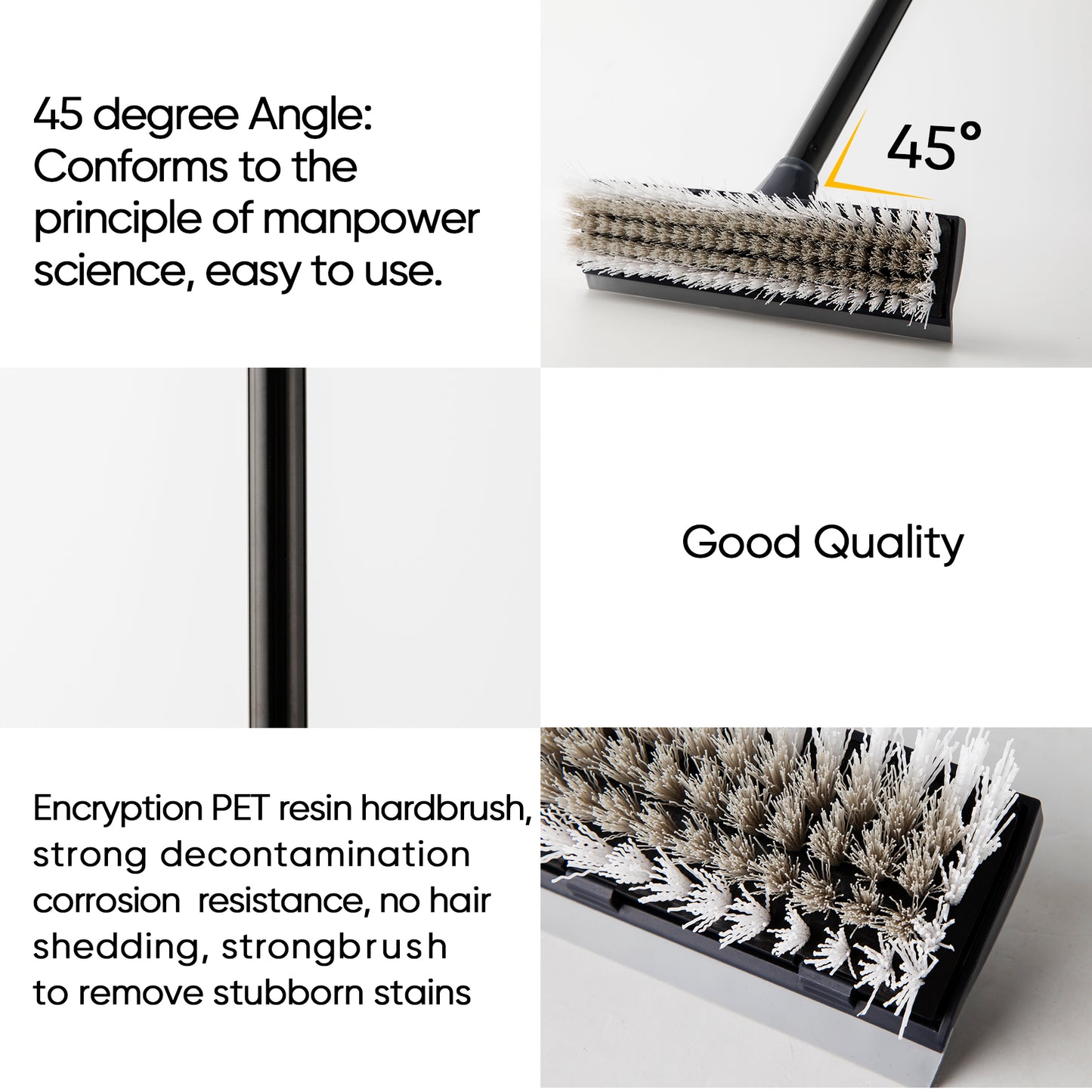 2-in-1 Cleaning Brush – Durable PP Bristles & Rubber Squeegee for Multi-Surface Cleaning