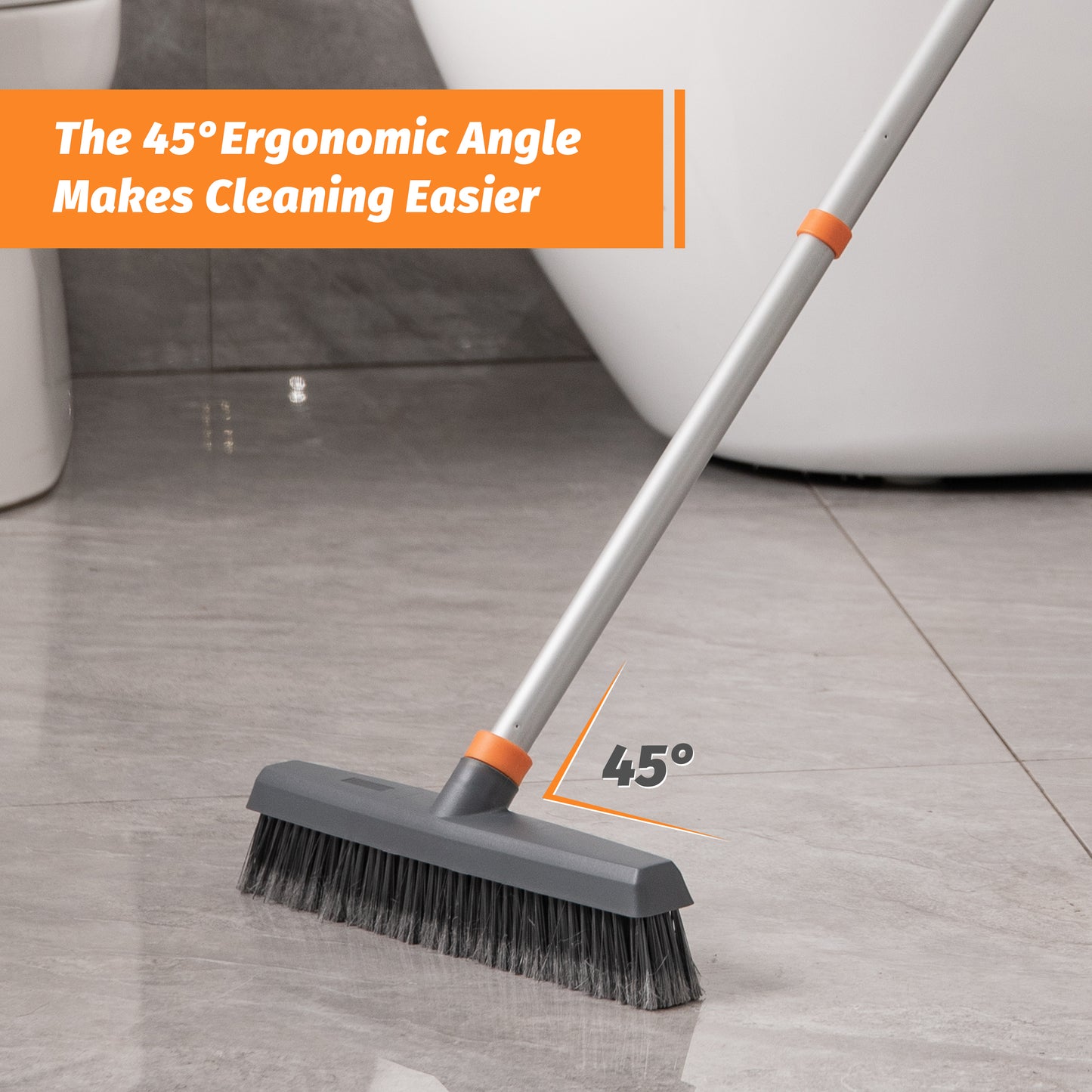 Floor Cleaning Brush – Soft & Stiff Bristles with Rubber Roller for Multi-Surface Cleaning