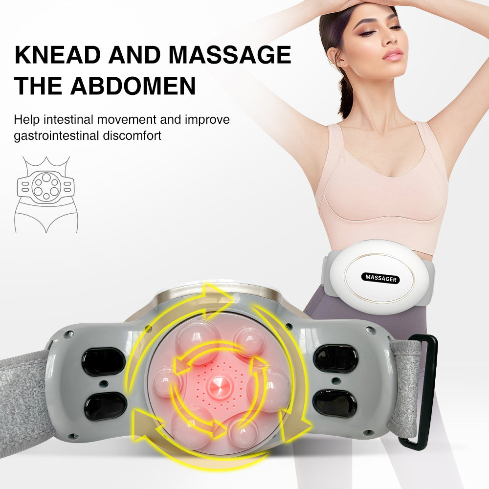 Wireless Heated Abdominal Massager with 3D Kneading & Adjustable Intensity