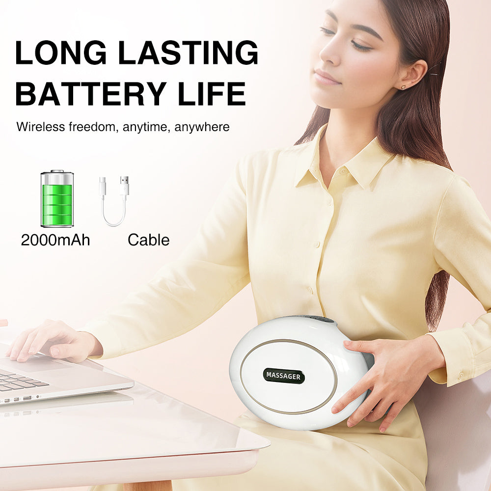 Wireless Heated Abdominal Massager with 3D Kneading & Adjustable Intensity