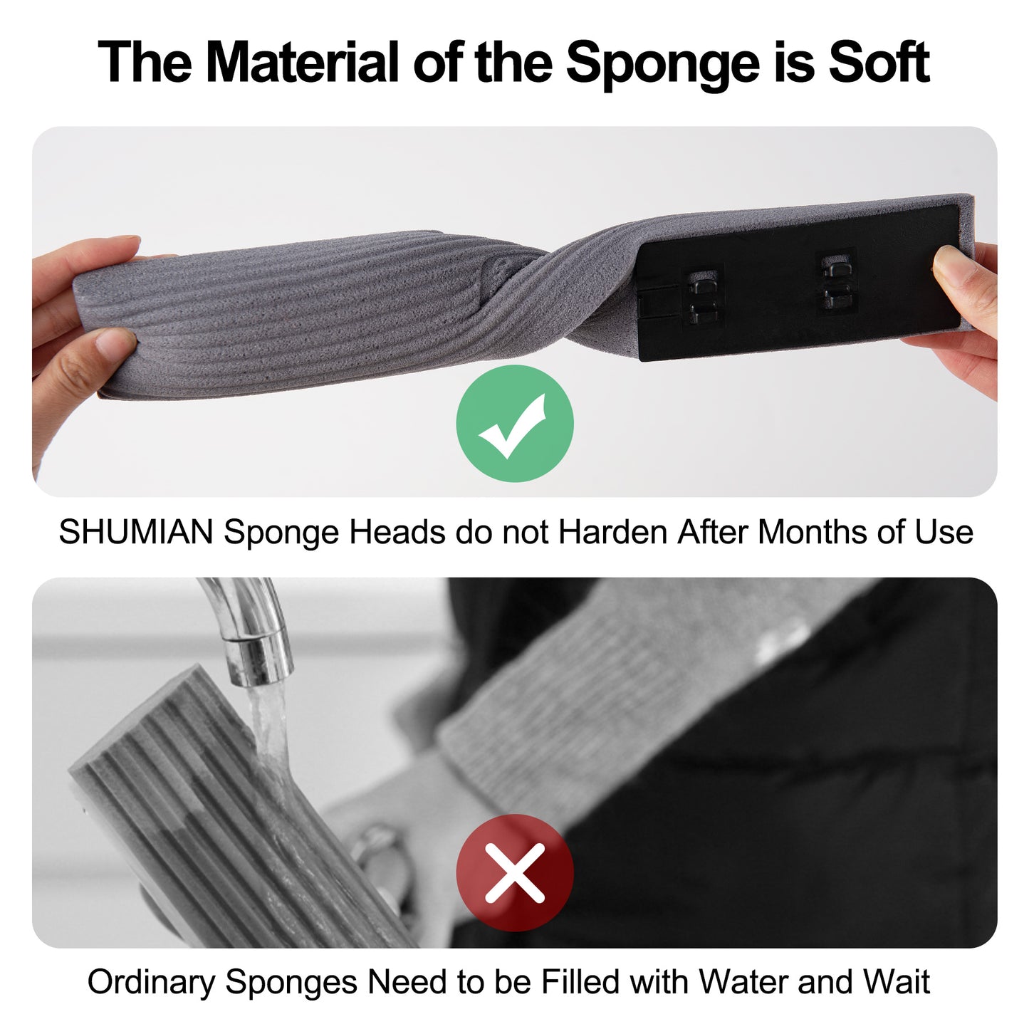 360° Sponge Mop – Built-In Wringer & Super Absorbent Head