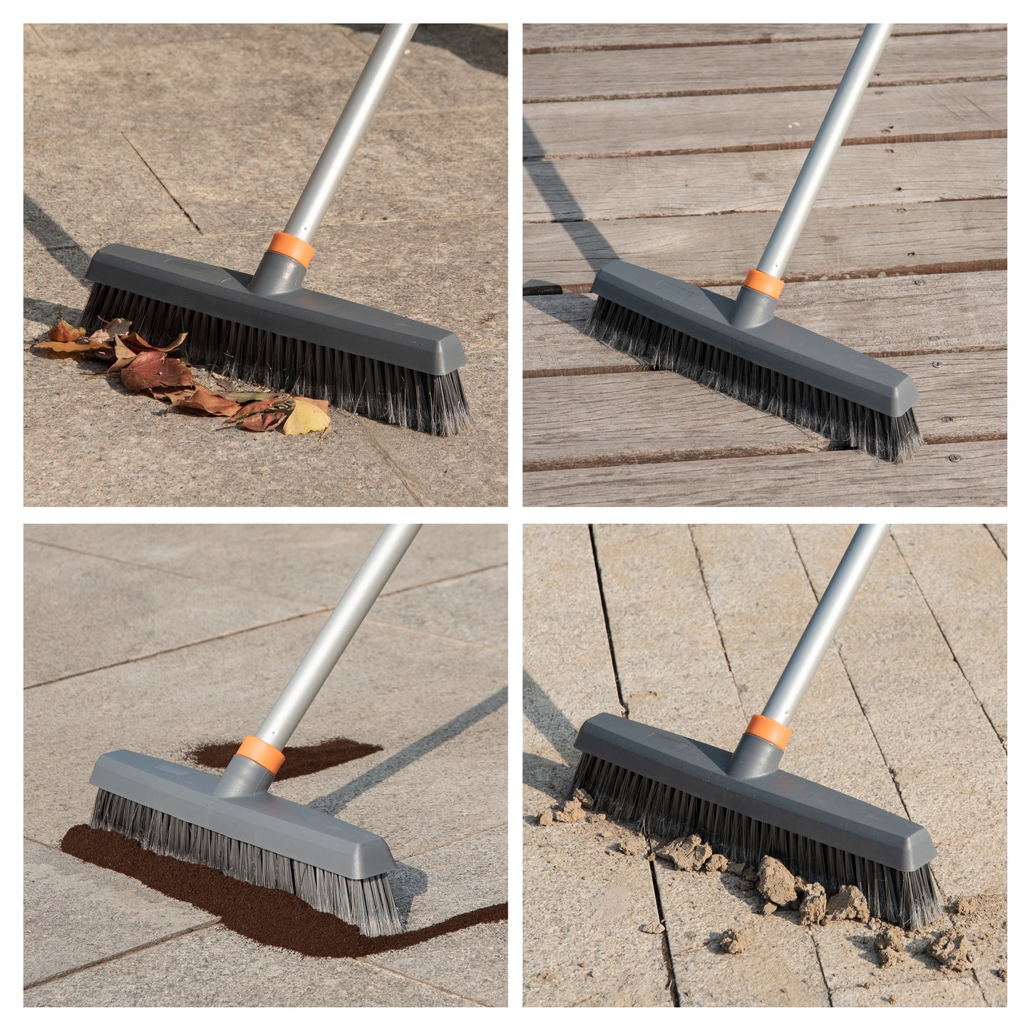 Floor Cleaning Brush – Soft & Stiff Bristles with Rubber Roller for Multi-Surface Cleaning