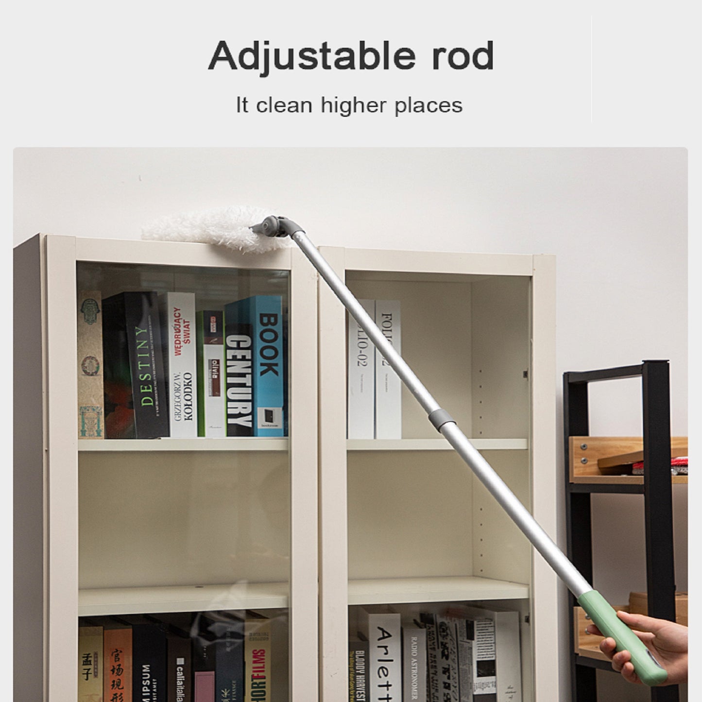 Retractable Dusting Wand – Extendable Pole & 180° Bendable Heads for Hard-to-Reach Areas