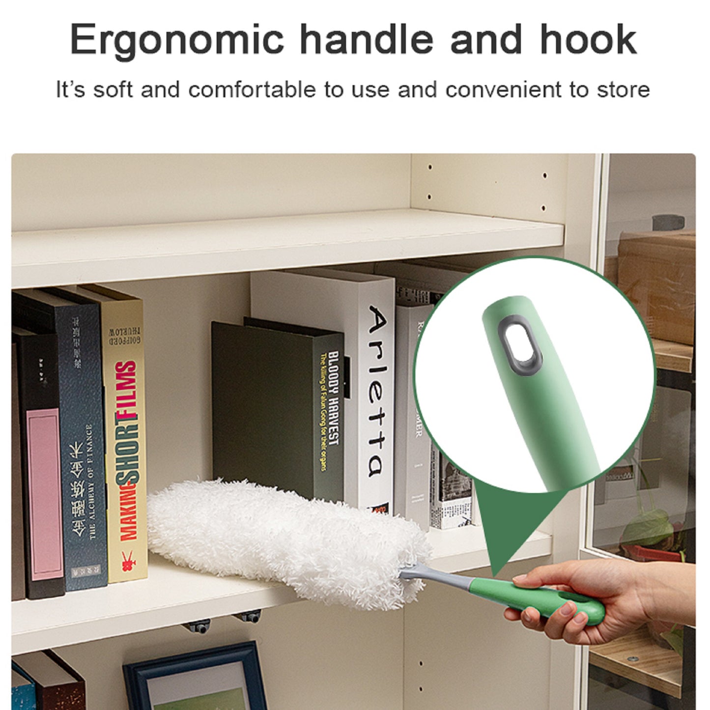 Retractable Dusting Wand – Extendable Pole & 180° Bendable Heads for Hard-to-Reach Areas