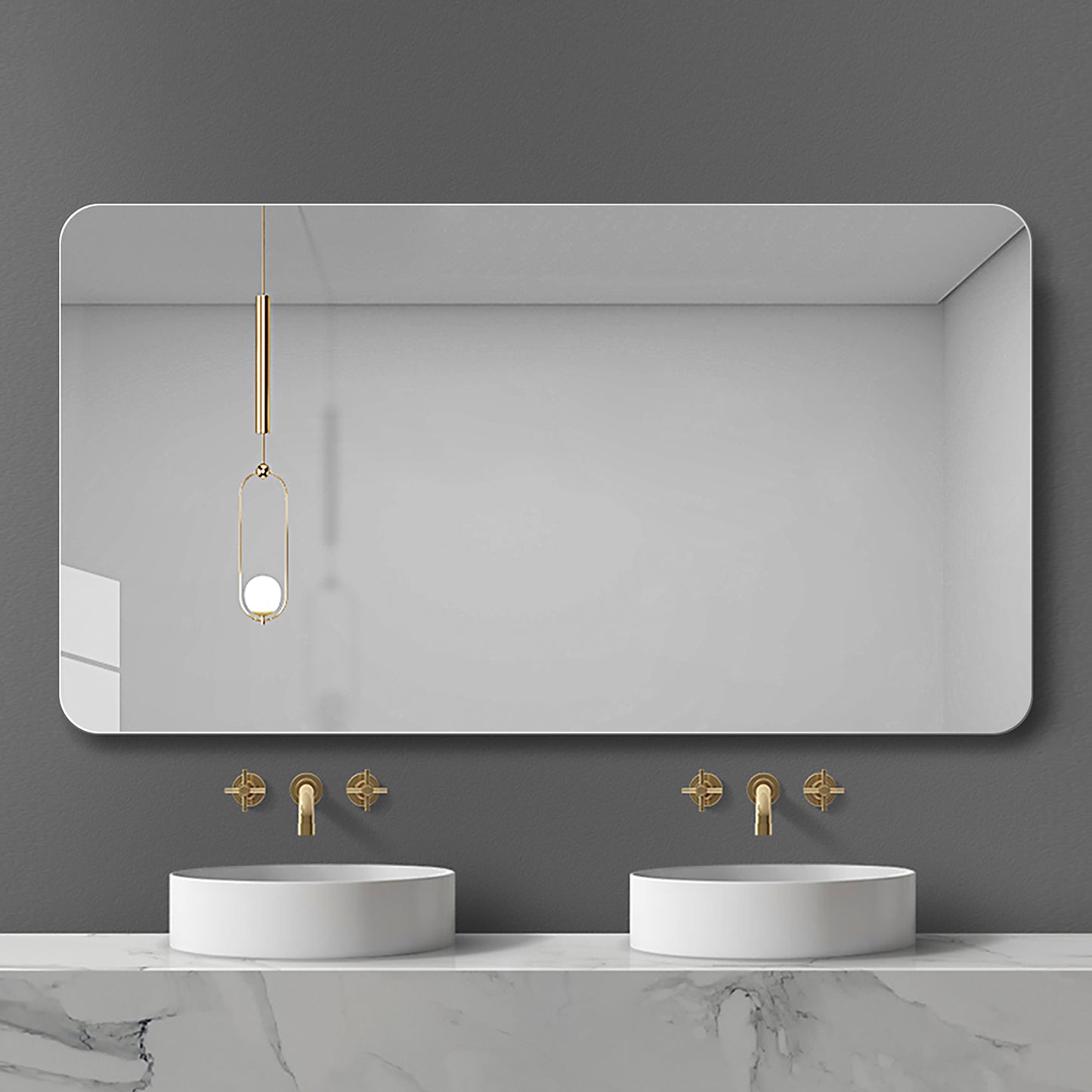 Frameless R50 Rounded Corner Bathroom Mirror LY-12