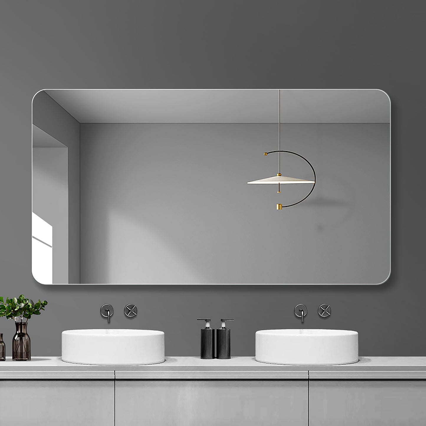 Frameless R50 Rounded Corner Bathroom Mirror LY-12
