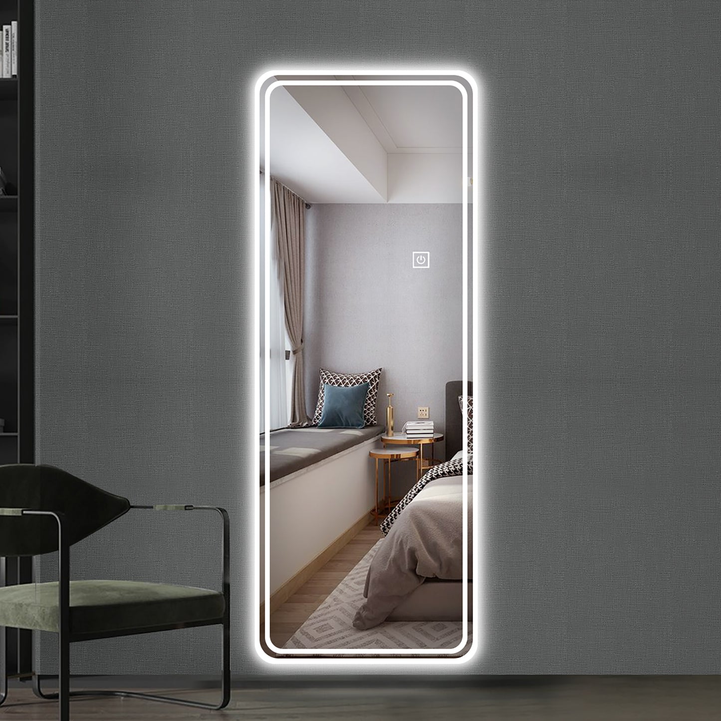 65" Sleek Rimless Dress Mirror with Integrated Lighting & Single-Button Control LY-15