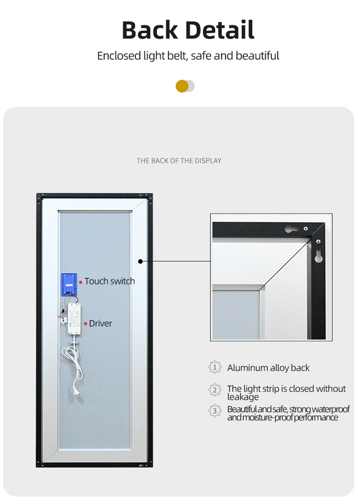 65" Premium Mirror with Motion Sensor Lighting and Multi-Mode Illumination LY-05