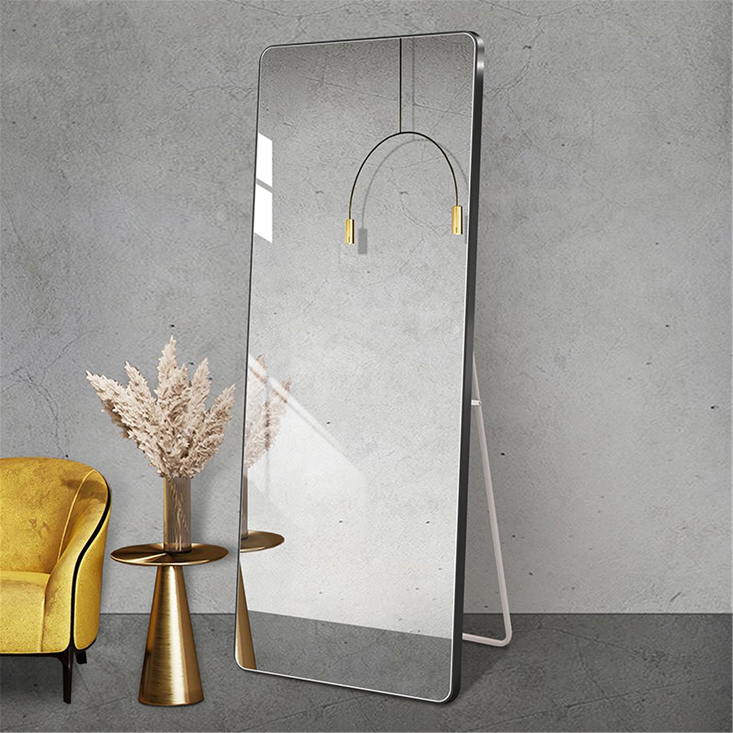Round Corner Mirror with High-Quality Silver Glass & Aviation-Grade Aluminum Frame LY-06
