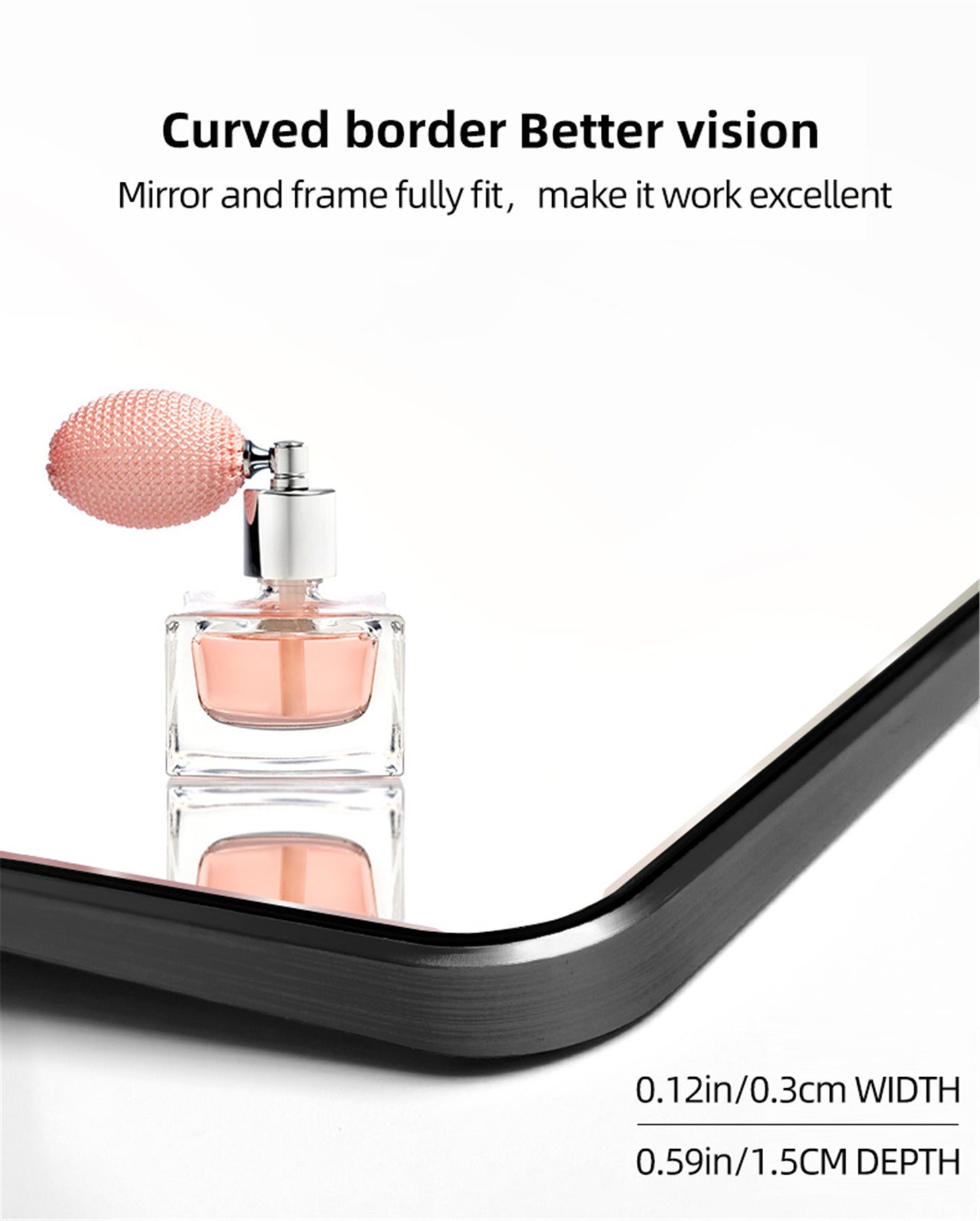 Round Corner Mirror with High-Quality Silver Glass & Aviation-Grade Aluminum Frame LY-06