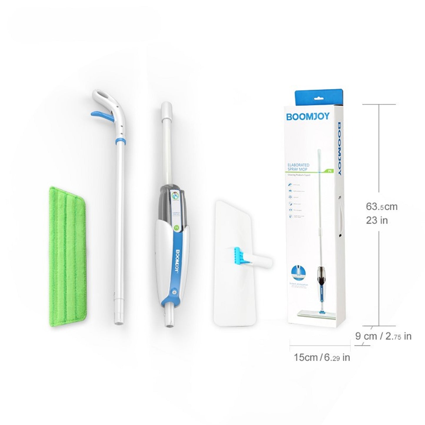 Blue Microfiber Spray Mop – Wet & Dry Use with 360° Rotation for Efficient Cleaning
