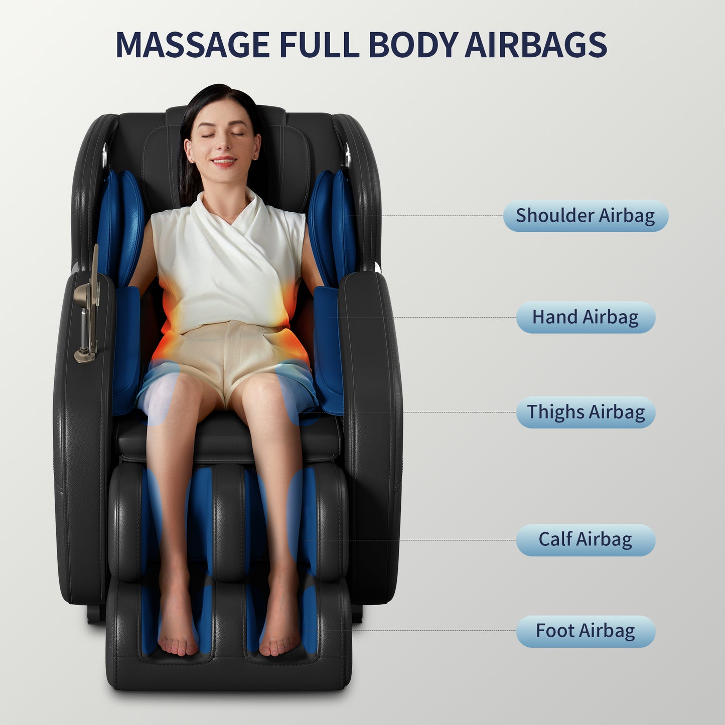Zero Gravity Massage Chair with Airbags, Adjustable Intensity & 6 Auto Programs TJX-A-SS02