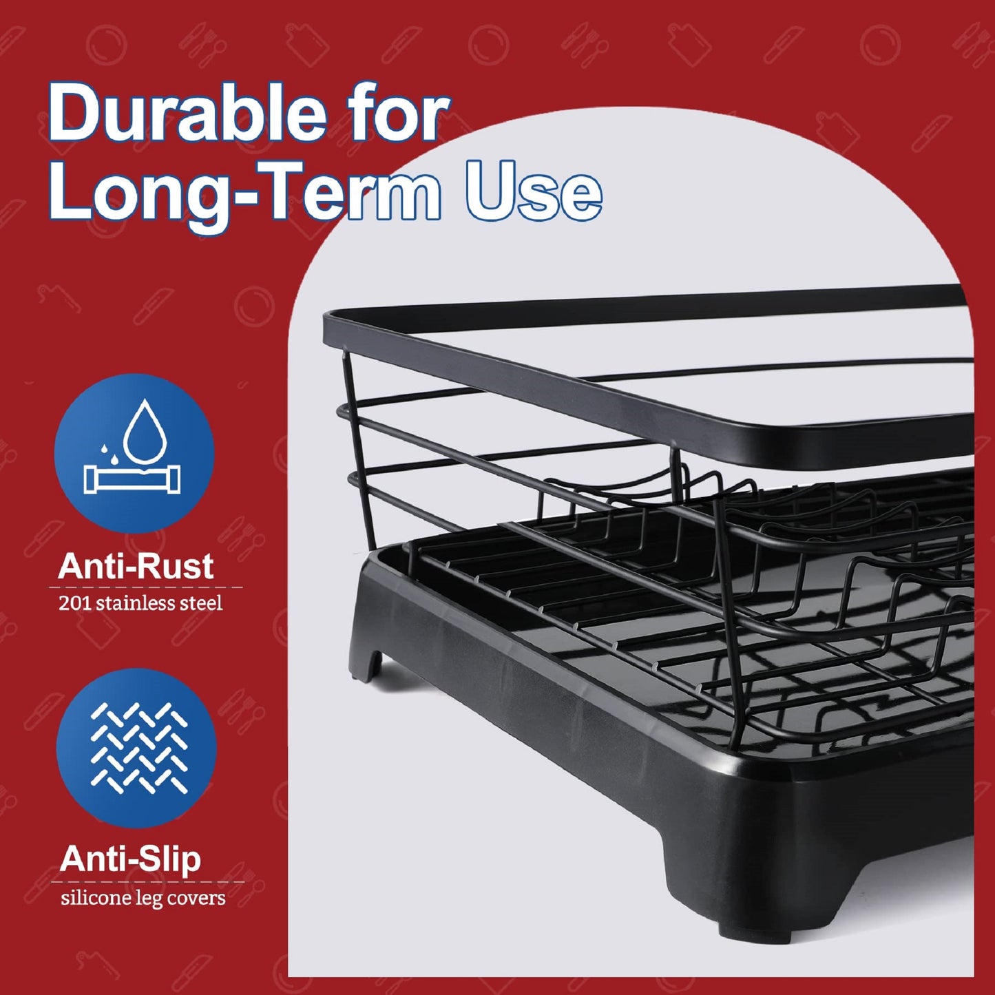Stainless Steel Dish Drainer – Non-Slip, 270° Rotating Drain Plate with Removable Design