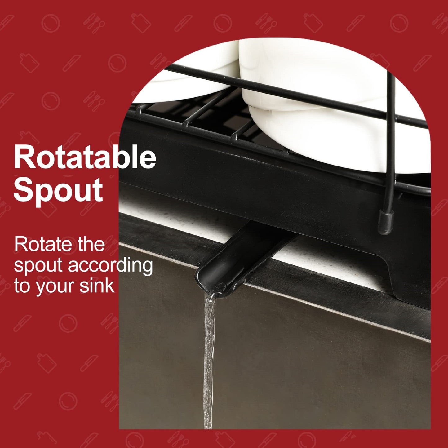 Stainless Steel Dish Drainer – Non-Slip, 270° Rotating Drain Plate with Removable Design