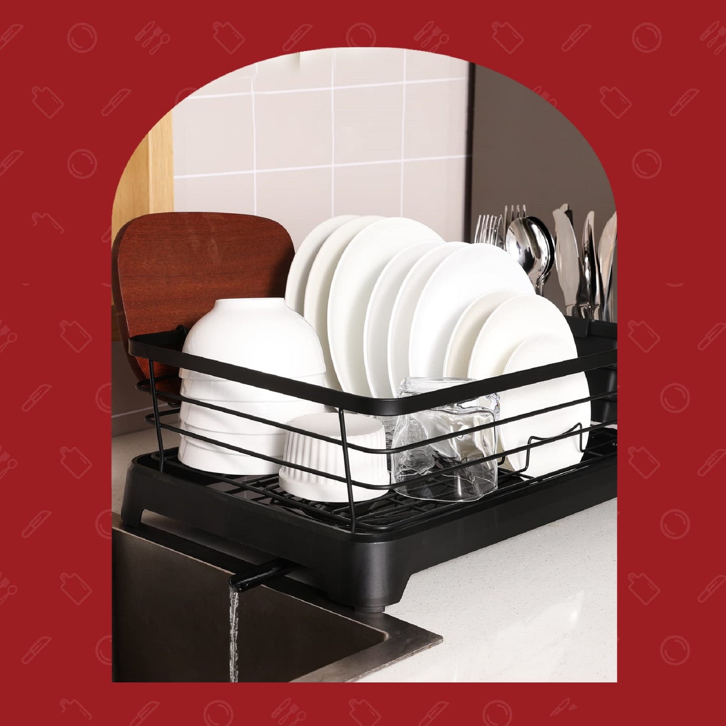 Stainless Steel Dish Drainer – Non-Slip, 270° Rotating Drain Plate with Removable Design