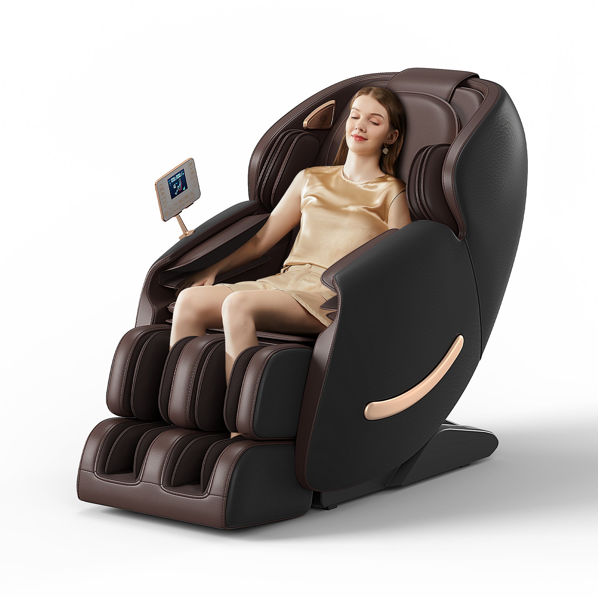 Full-Body Smart Massage Chair with 3D Kneading, Heat Adjustable