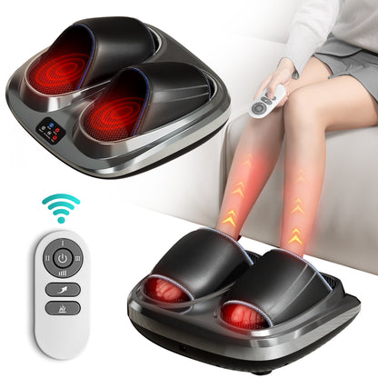 Air Compression Foot Massager with Heat & Adjustable Intensity