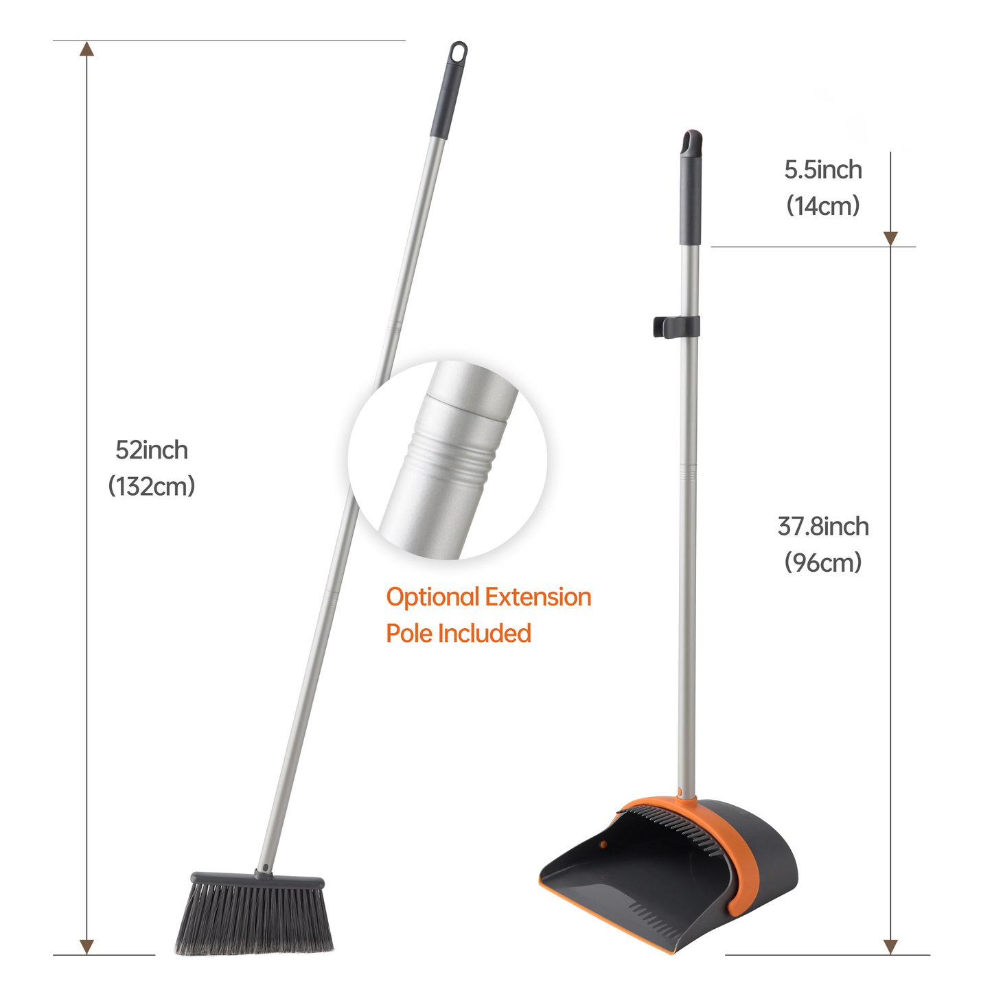 Adjustable Broom & Dustpan Set – Durable Bristles & Easy Assembly