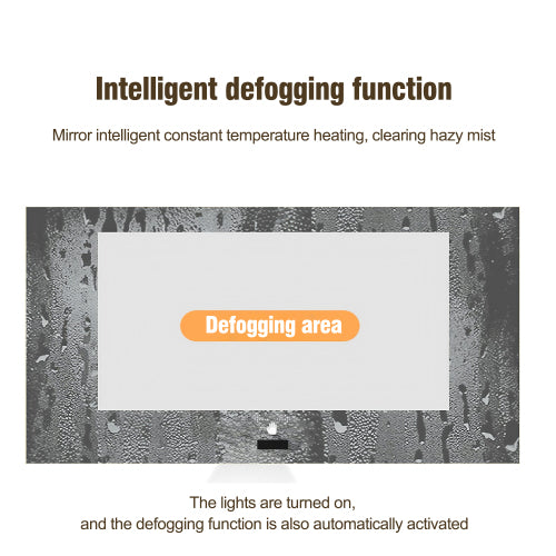 Frameless bathroom mirror with light, LED backlit mirror, tri-color dimming, anti-fog function, waterproof, smart sensor