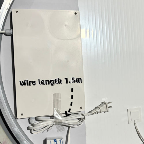 Frameless bathroom mirror with light, LED backlit mirror, tri-color dimming, anti-fog function, waterproof, smart sensor