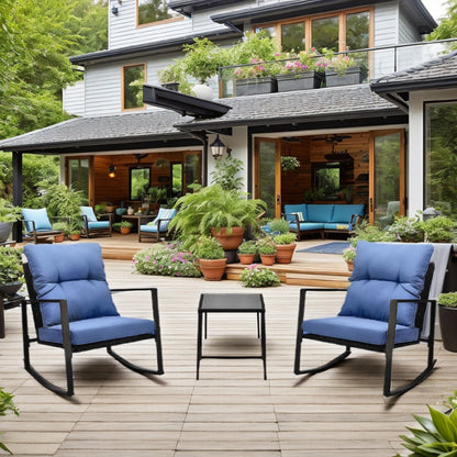 3-Piece Outdoor Set – Sturdy Frame, Waterproof Chairs & Tempered Glass Table Y-B02