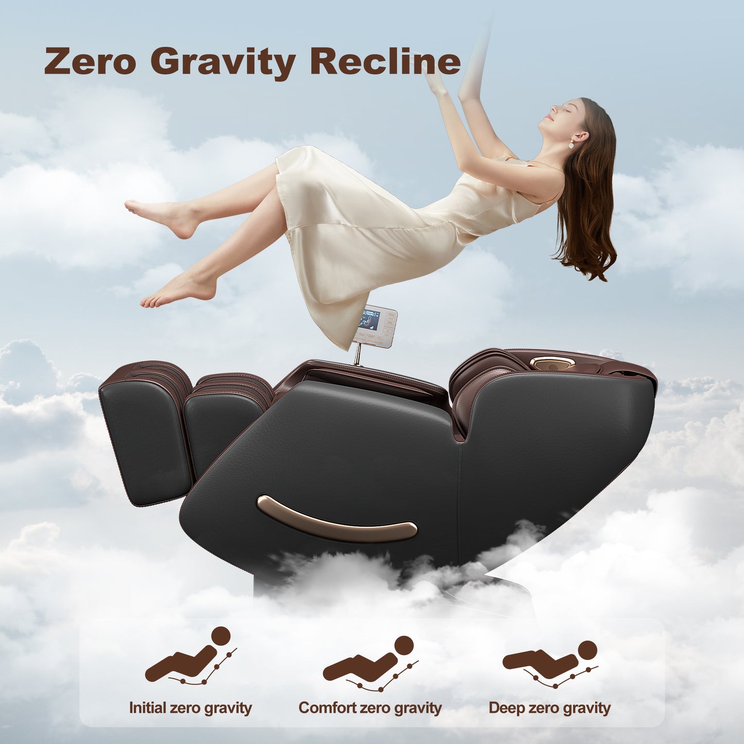 Full-Body Smart Massage Chair with 3D Kneading, Heat & Adjustable Fit C300