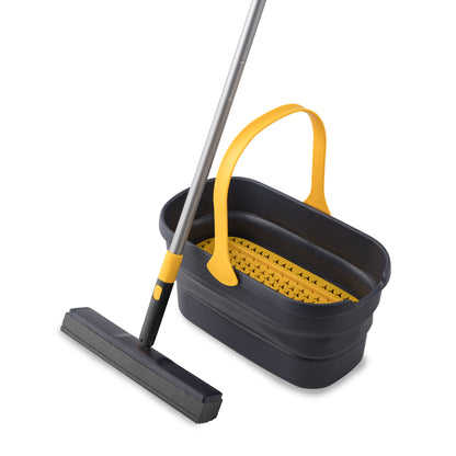 Collapsible Mop & Bucket Set – Space-Saving Design with Easy Squeeze Function