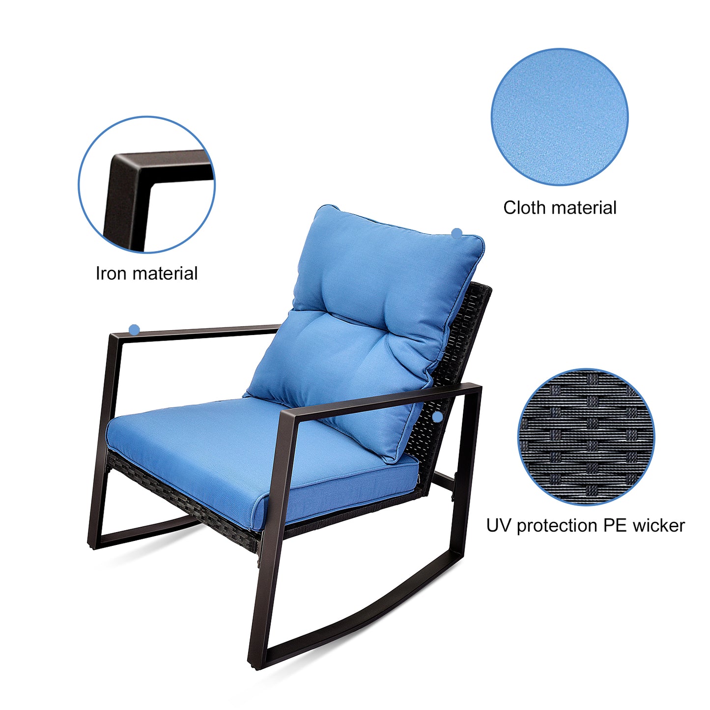 3-Piece Outdoor Set – Sturdy Frame, Waterproof Chairs & Tempered Glass Table Y-B02