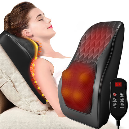Ergonomic 3D Kneading Massage Cushion with Heat & Adjustable Intensity
