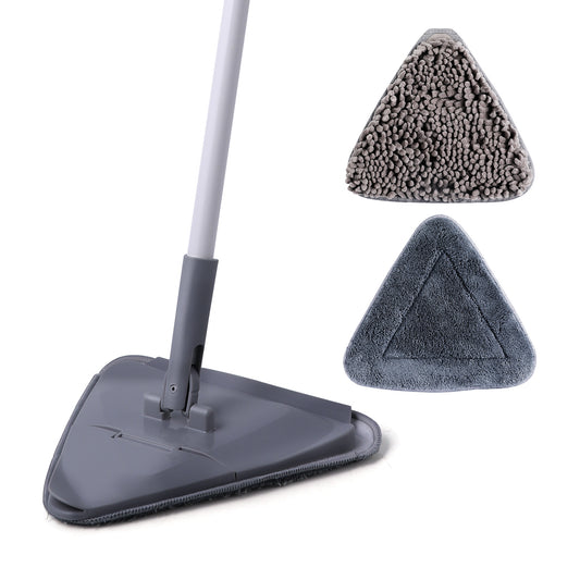 360° Triangular Mop – Adjustable Handle & Ultra-Absorbent Microfiber Pad