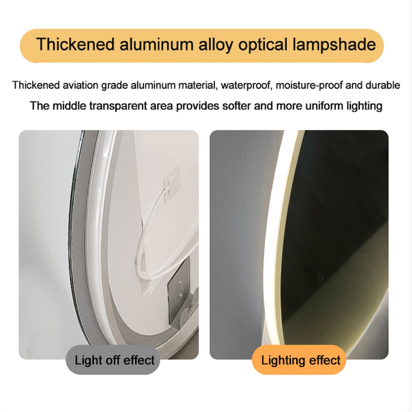 Frameless Round Bathroom Mirror with Light YL026